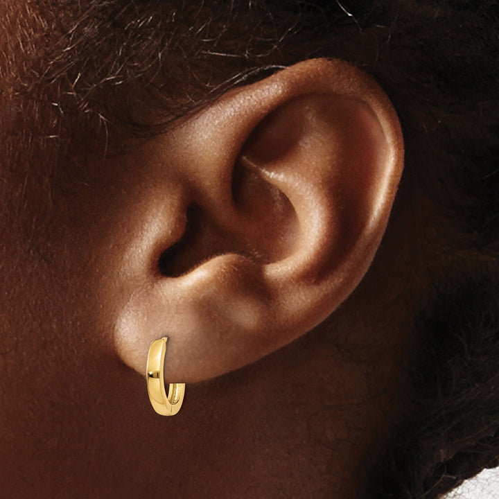 10k Yellow Gold 1.8mm Hinged Hoop Earrings