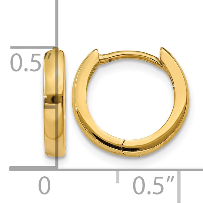 10k Yellow Gold 1.8mm Hinged Hoop Earrings