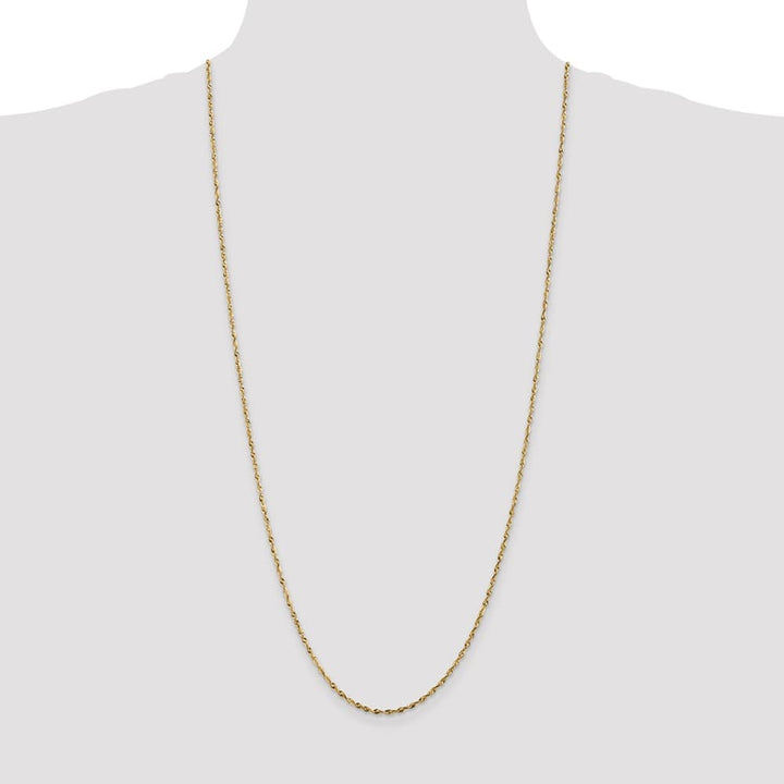 10K Yellow Gold 1.8mm Ultra D.C. Lightweight Rope Chain Size 30