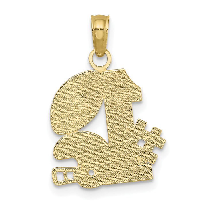 10K Yellow Gold #1 Football with Helmet Charm