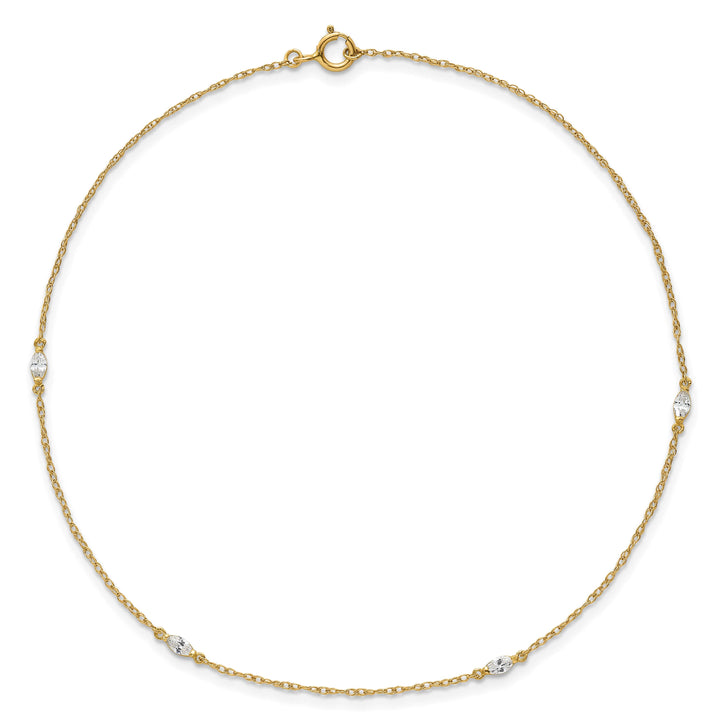 10K Yellow Gold 1 mm Cable Anklet