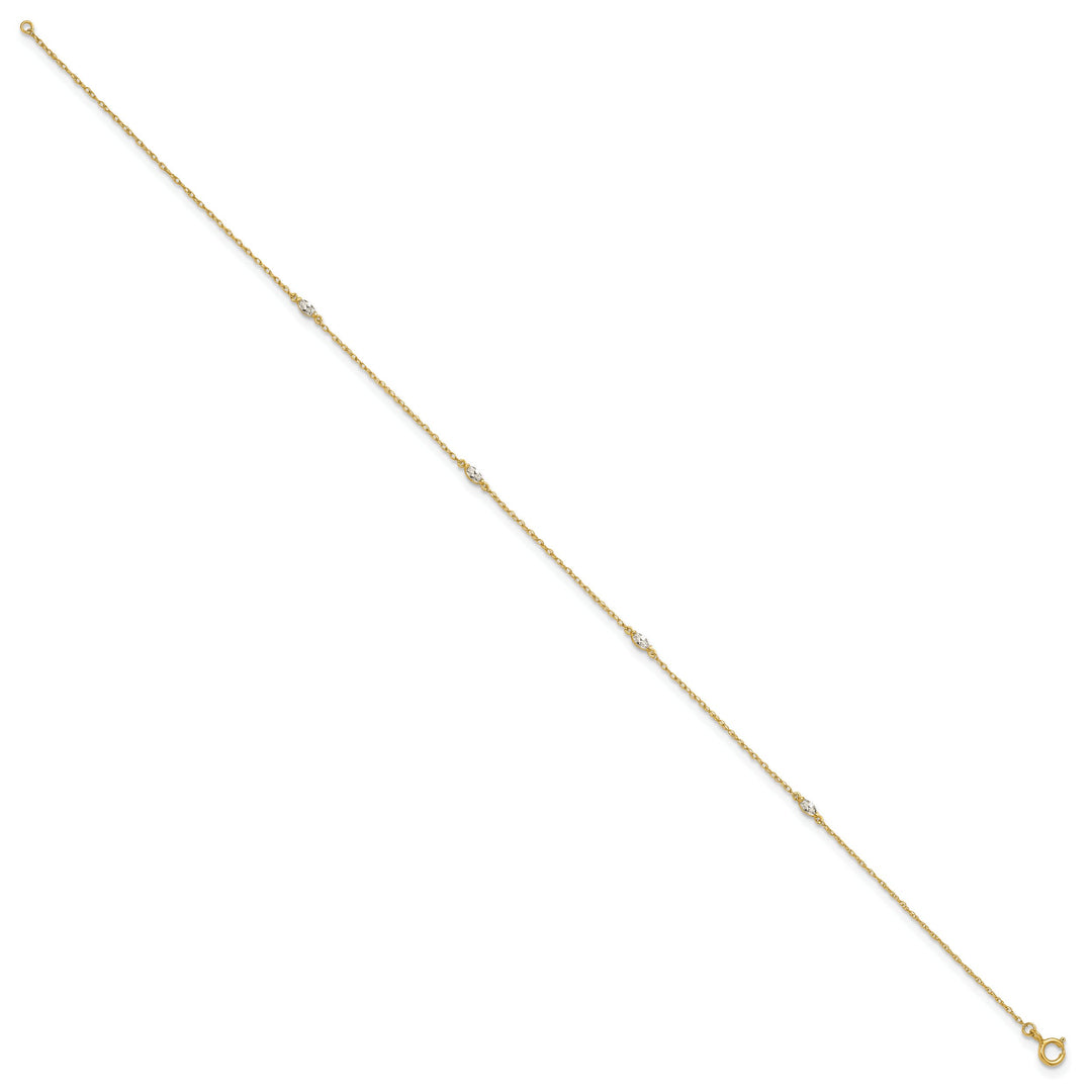 10K Yellow Gold 1 mm Cable Anklet