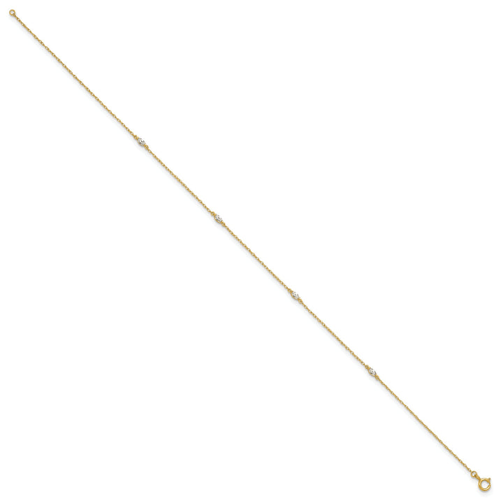 10K Yellow Gold 1 mm Cable Anklet