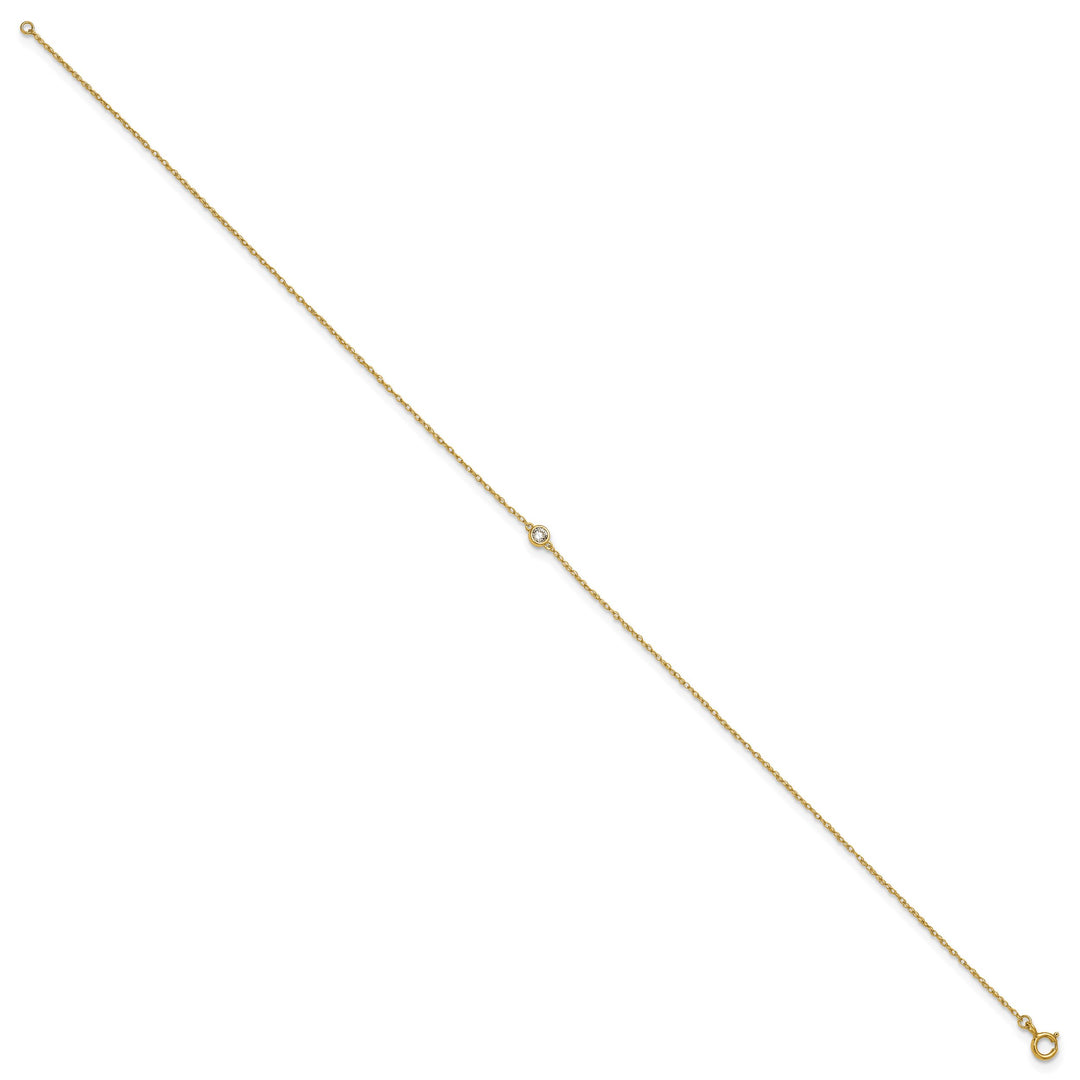 10K Yellow Gold 1 mm Cable Anklet