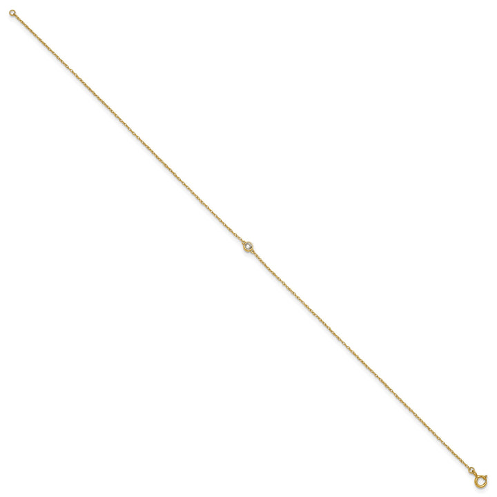 10K Yellow Gold 1 mm Cable Anklet