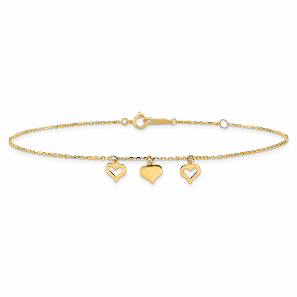 10K Yellow Gold 1 mm Cable Anklet