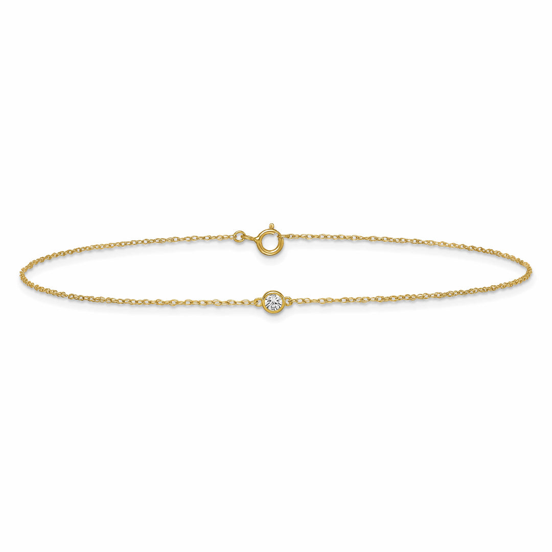 10K Yellow Gold 1 mm Cable Anklet