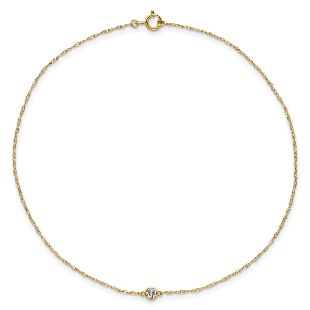 10K Yellow Gold 1 mm Cable Anklet