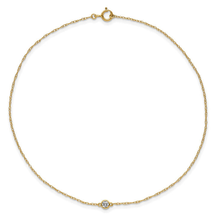 10K Yellow Gold 1 mm Cable Anklet