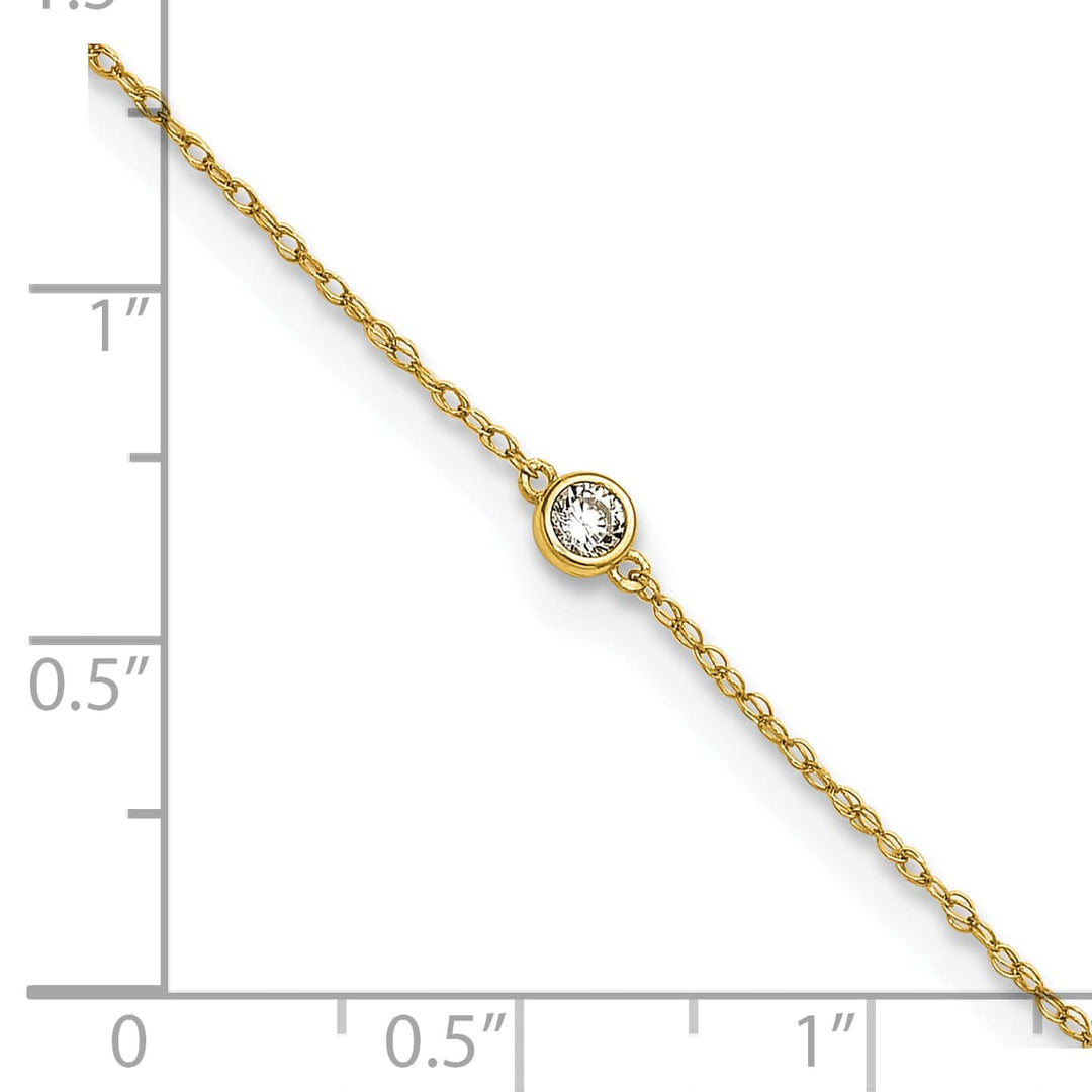 10K Yellow Gold 1 mm Cable Anklet