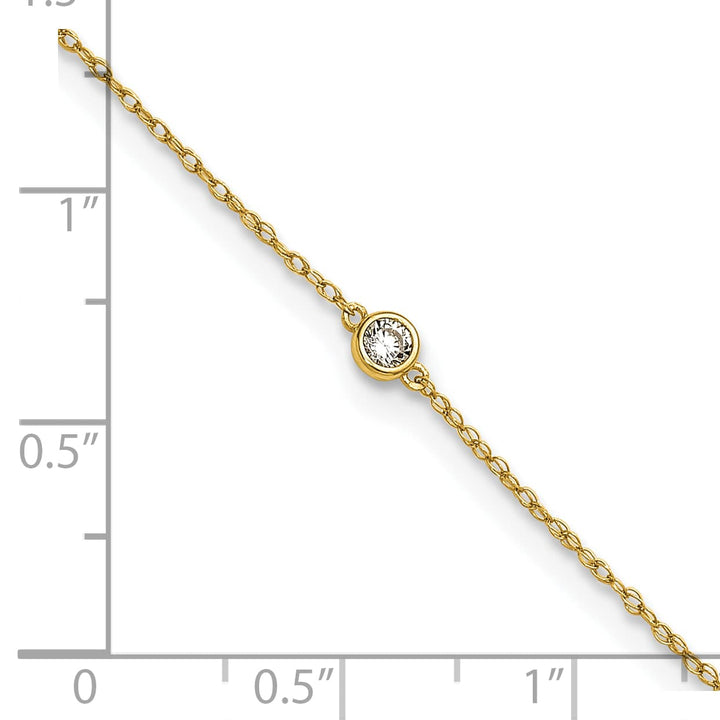 10K Yellow Gold 1 mm Cable Anklet