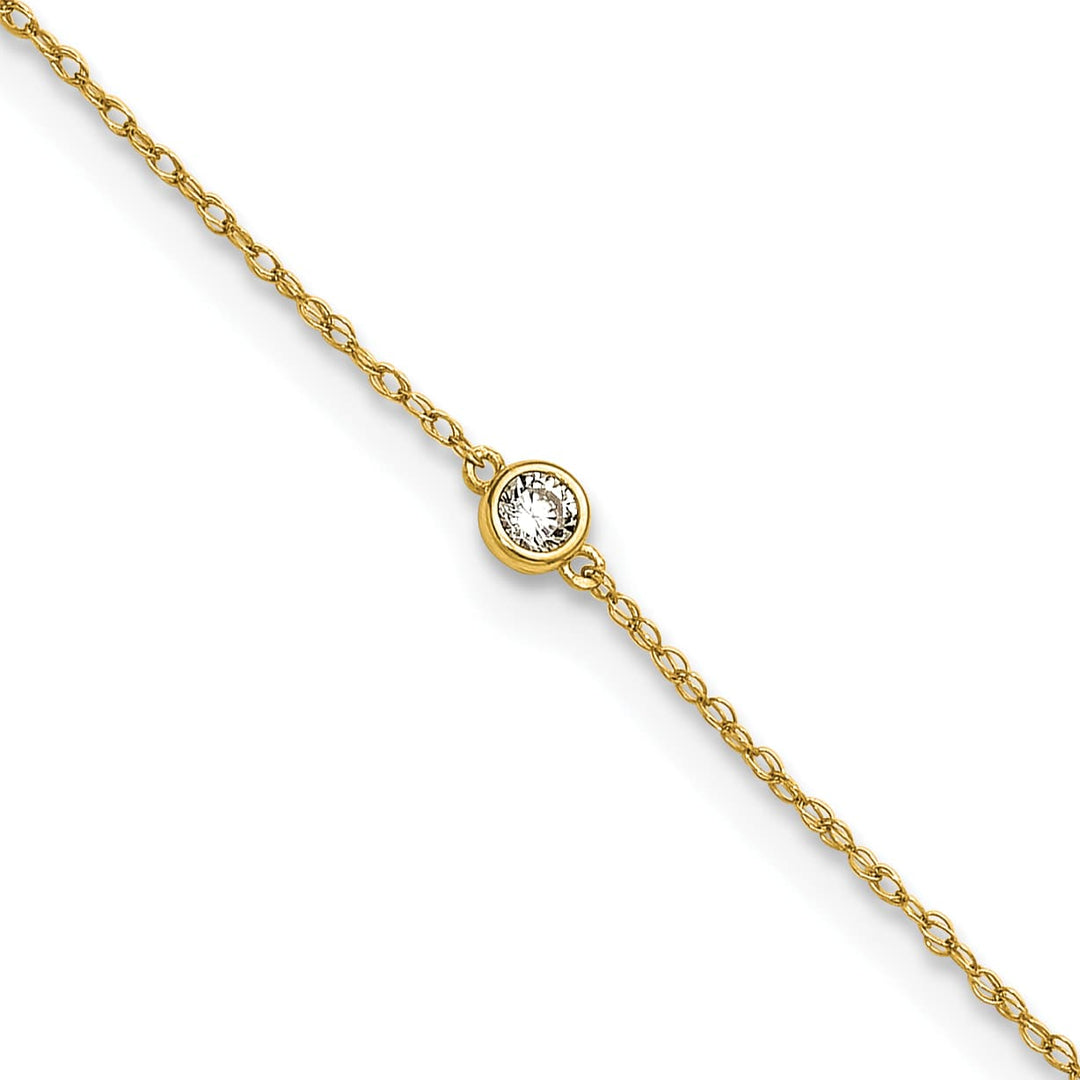 10K Yellow Gold 1 mm Cable Anklet