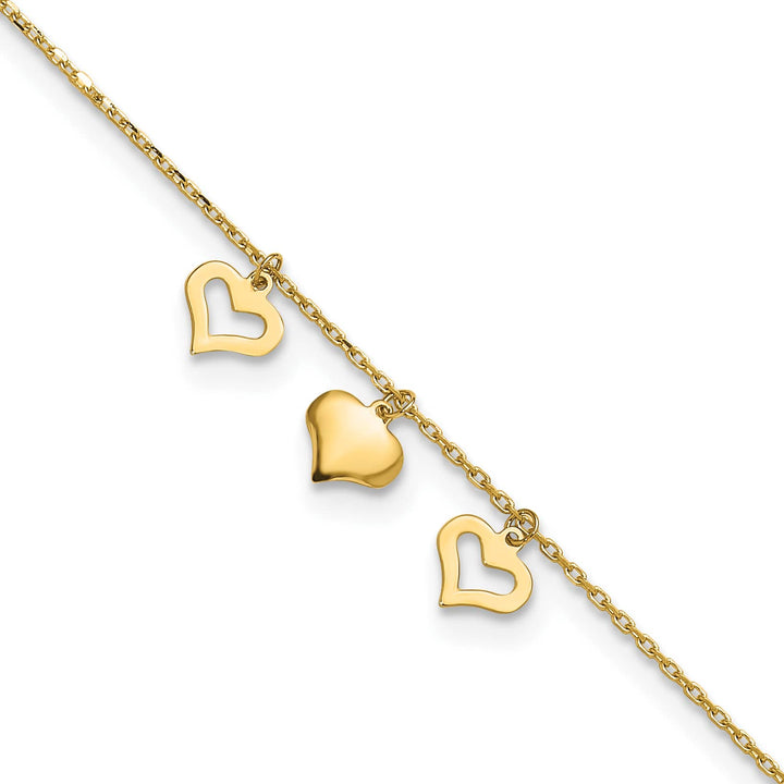 10K Yellow Gold 1 mm Cable Anklet