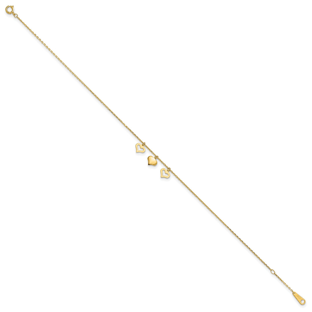 10K Yellow Gold 1 mm Cable Anklet