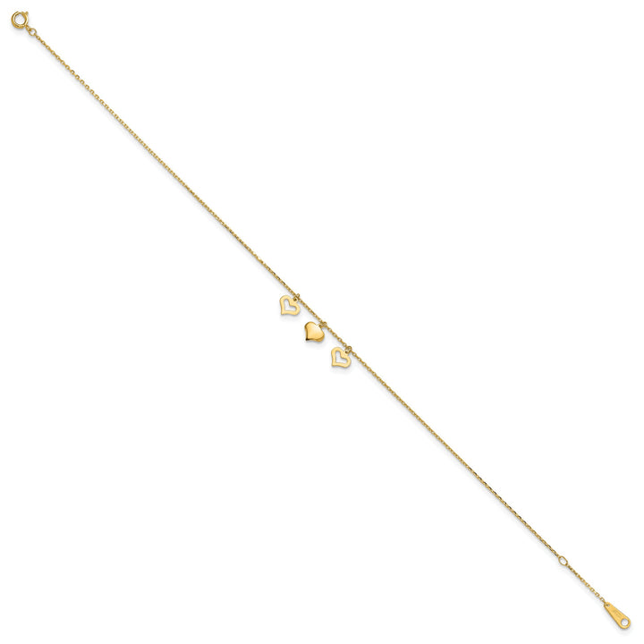 10K Yellow Gold 1 mm Cable Anklet