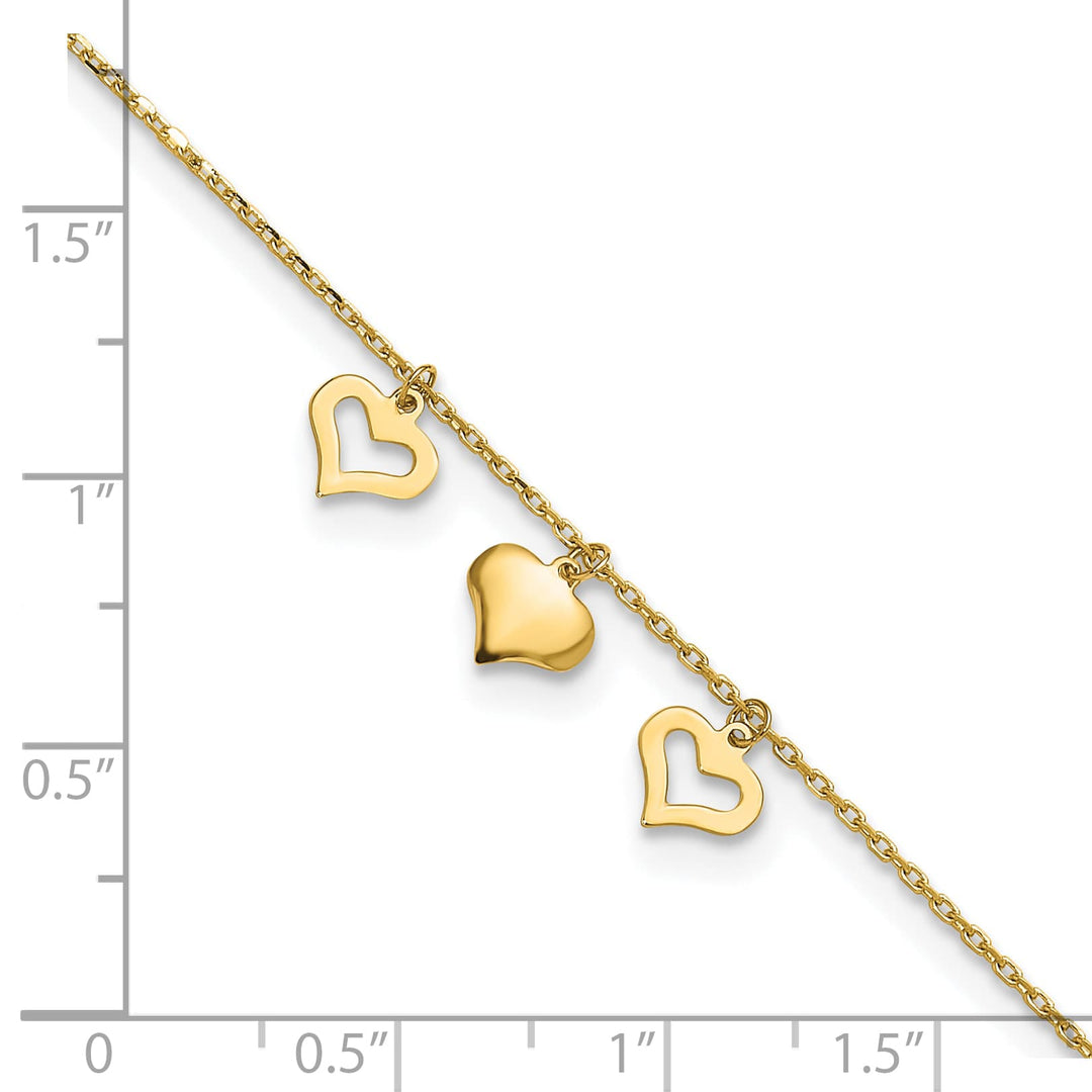 10K Yellow Gold 1 mm Cable Anklet