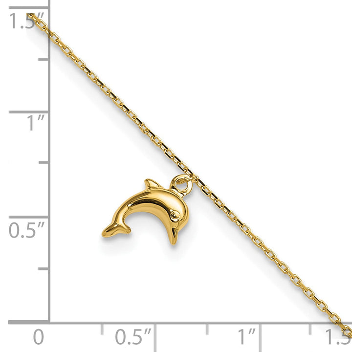 10K Yellow Gold 1 mm Cable Anklet