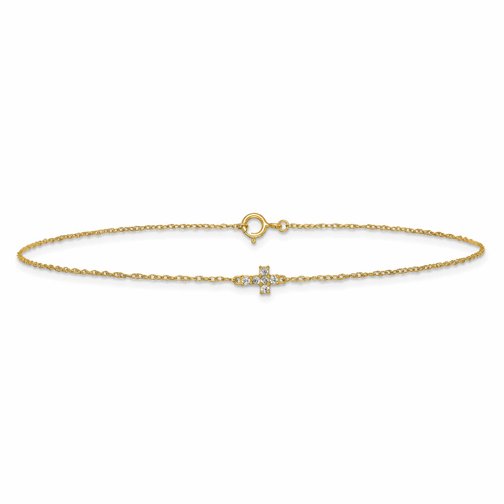 10K Yellow Gold 1 mm Cable Anklet