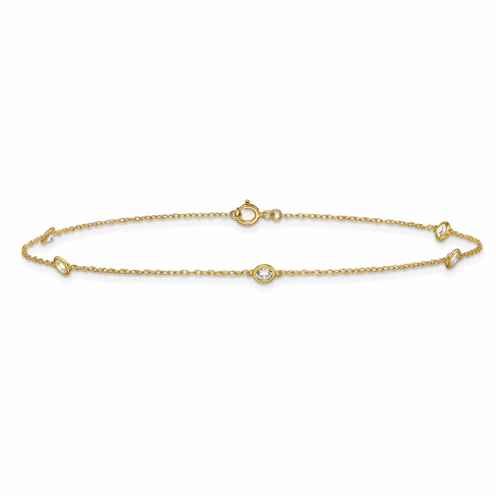 10K Yellow Gold 1 mm Cable Anklet