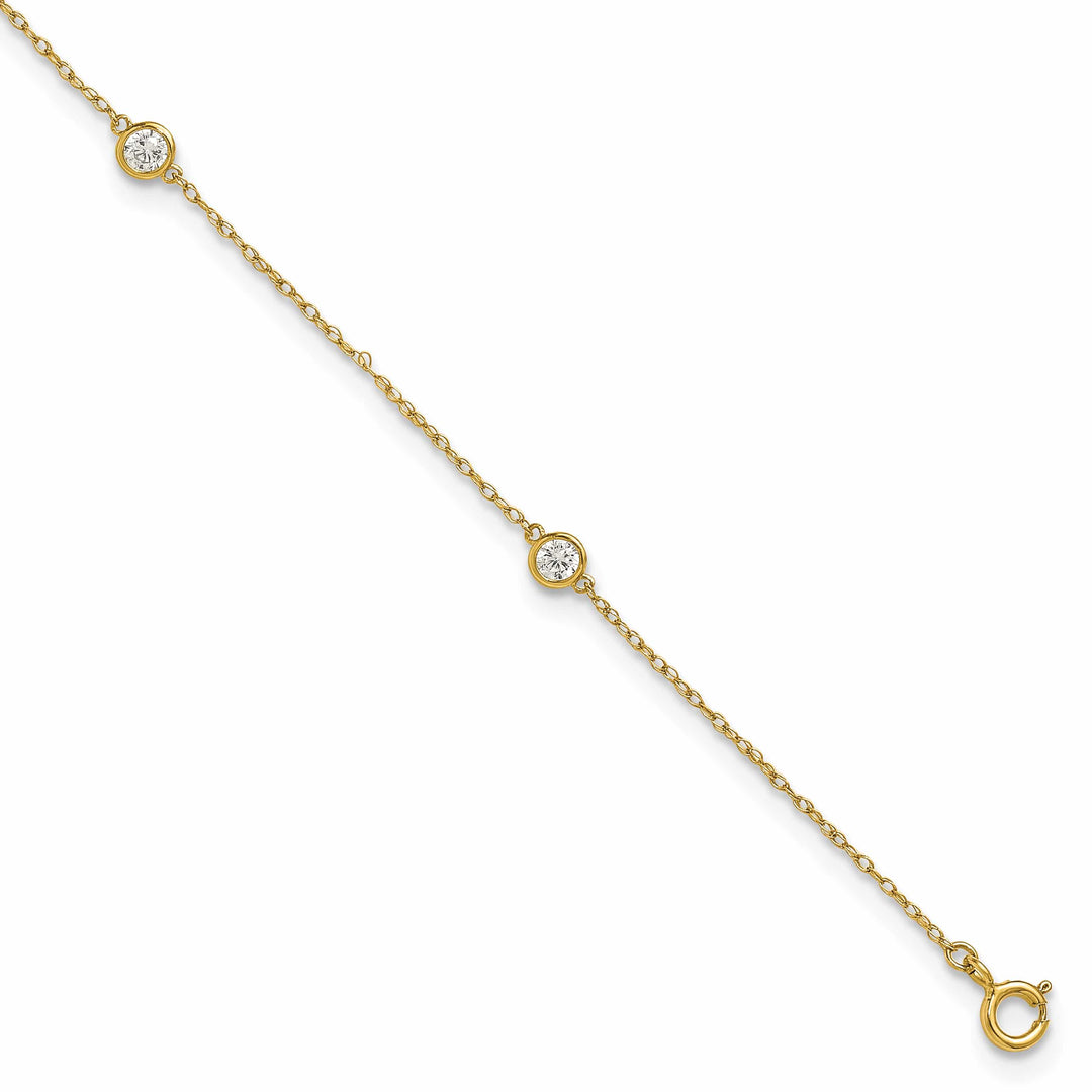 10K Yellow Gold 1 mm Cable Anklet