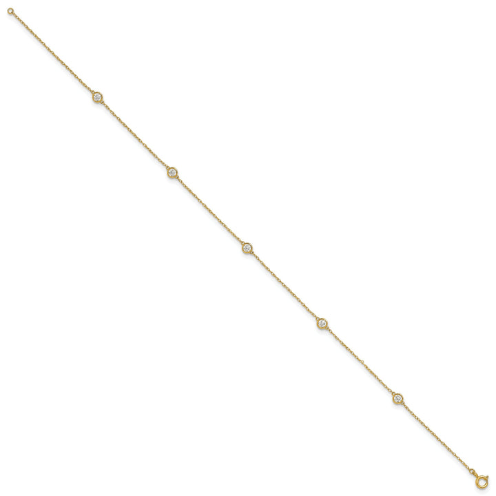 10K Yellow Gold 1 mm Cable Anklet