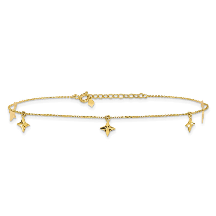 10K Yellow Gold 1 mm D.C. Cable Anklet