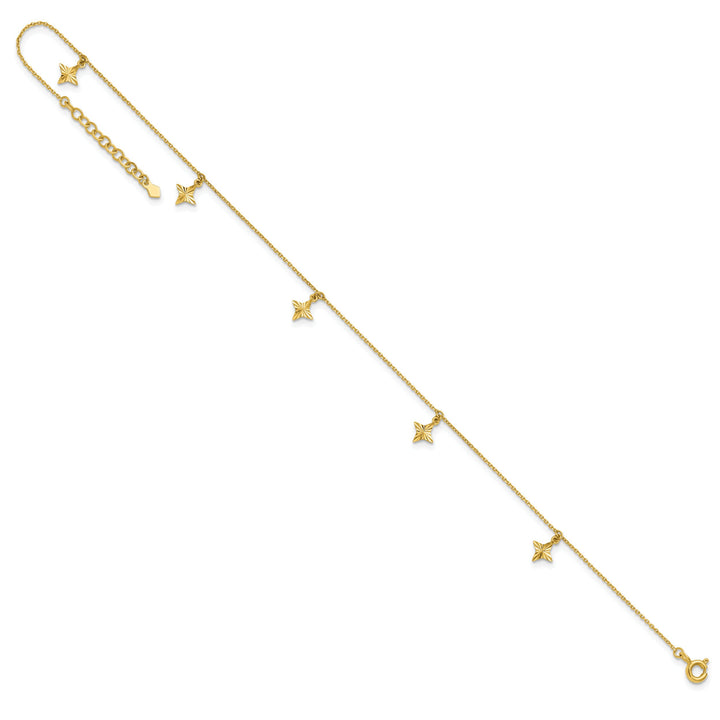 10K Yellow Gold 1 mm D.C. Cable Anklet