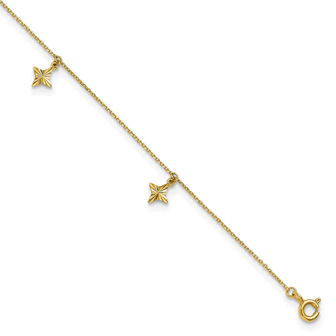 10K Yellow Gold 1 mm D.C. Cable Anklet