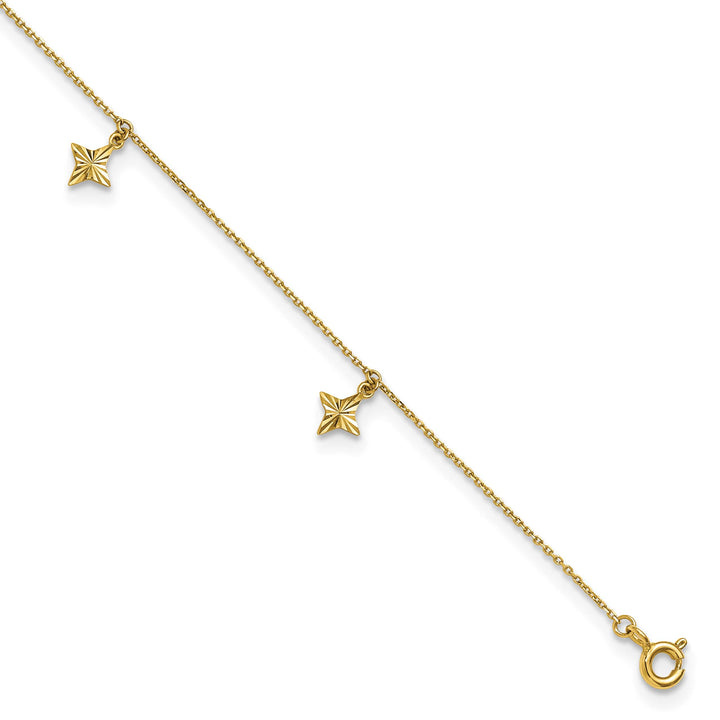 10K Yellow Gold 1 mm D.C. Cable Anklet