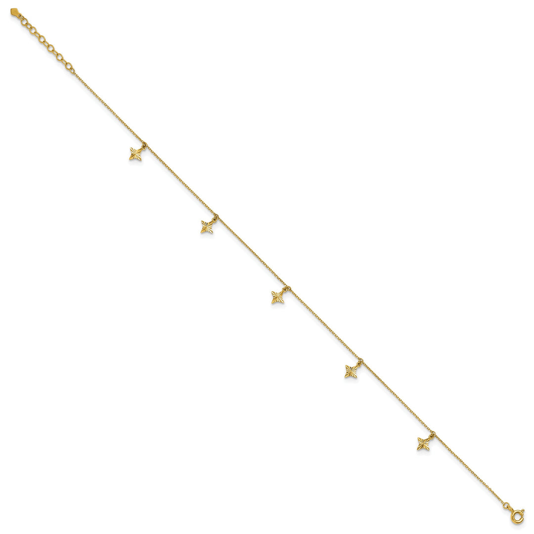 10K Yellow Gold 1 mm D.C. Cable Anklet