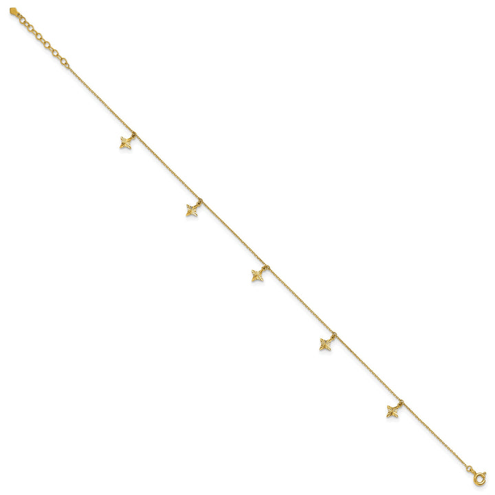 10K Yellow Gold 1 mm D.C. Cable Anklet