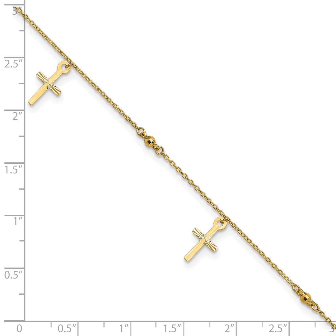 10K Yellow Gold 1 mm D.C. Cable Anklet