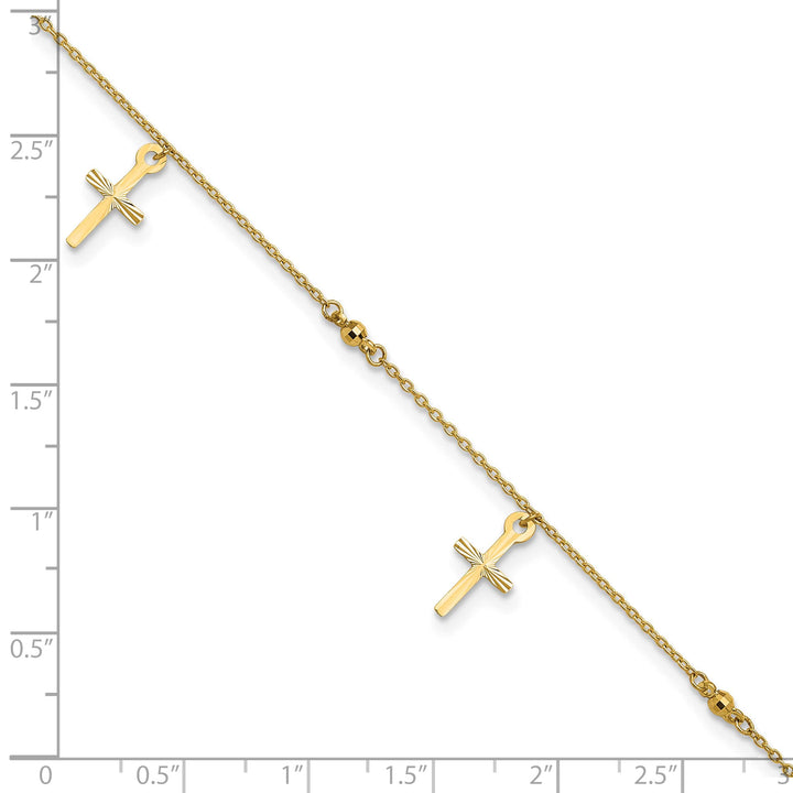 10K Yellow Gold 1 mm D.C. Cable Anklet