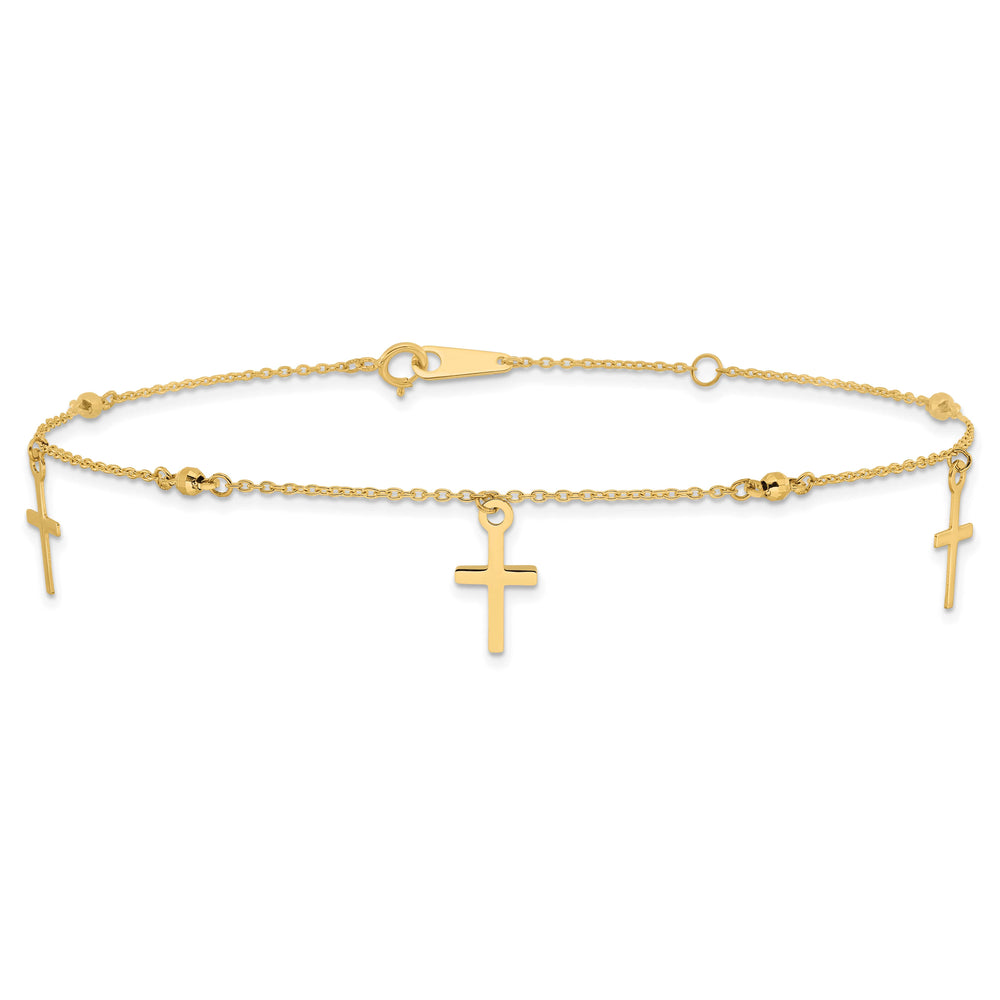 10K Yellow Gold 1 mm D.C. Cable Anklet
