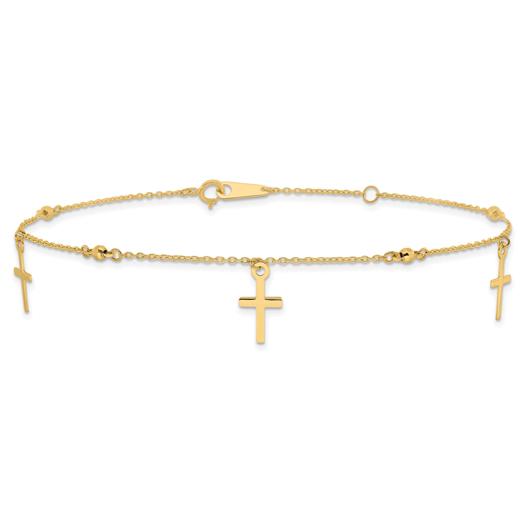 10K Yellow Gold 1 mm D.C. Cable Anklet