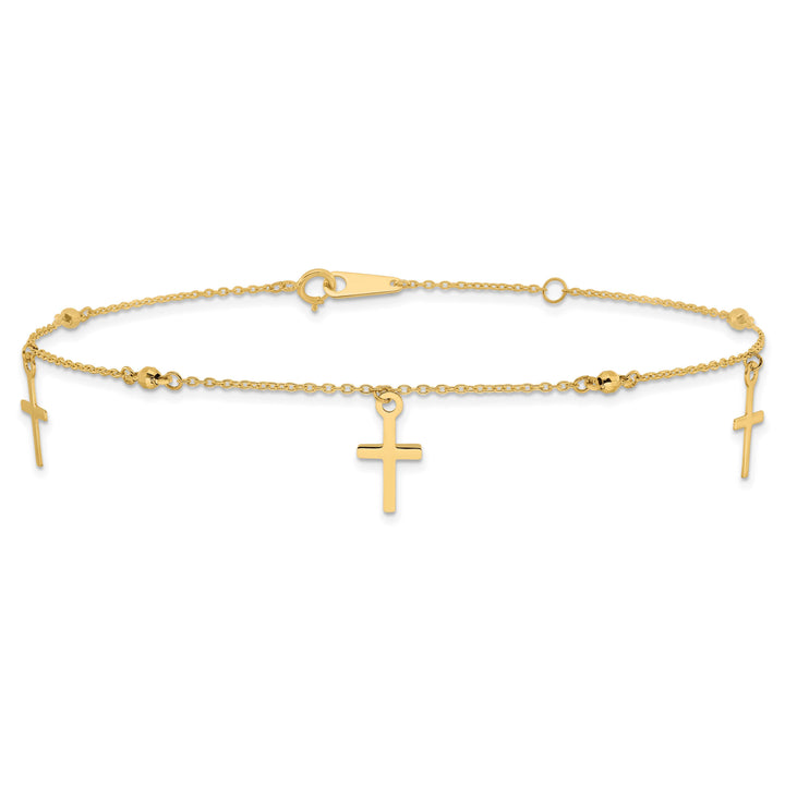 10K Yellow Gold 1 mm D.C. Cable Anklet