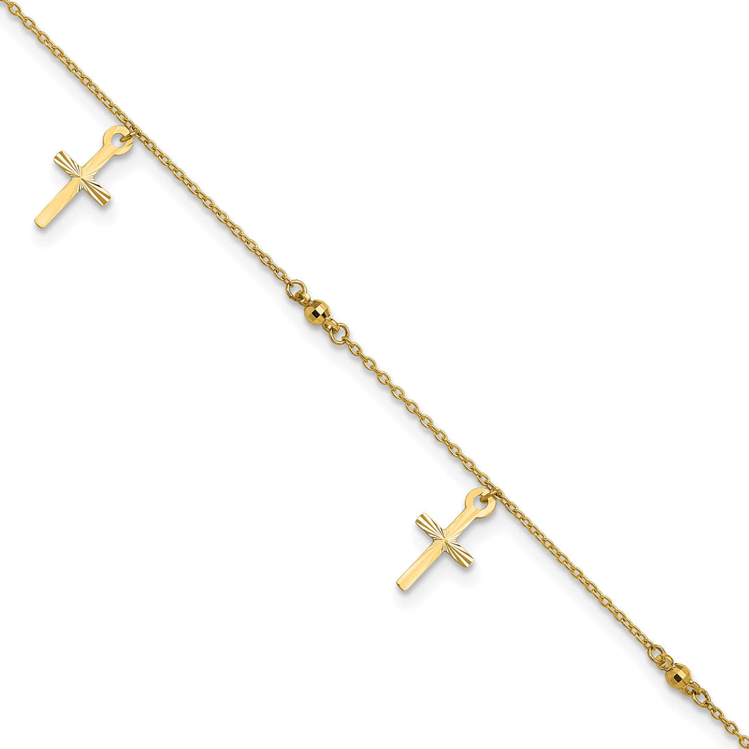 10K Yellow Gold 1 mm D.C. Cable Anklet