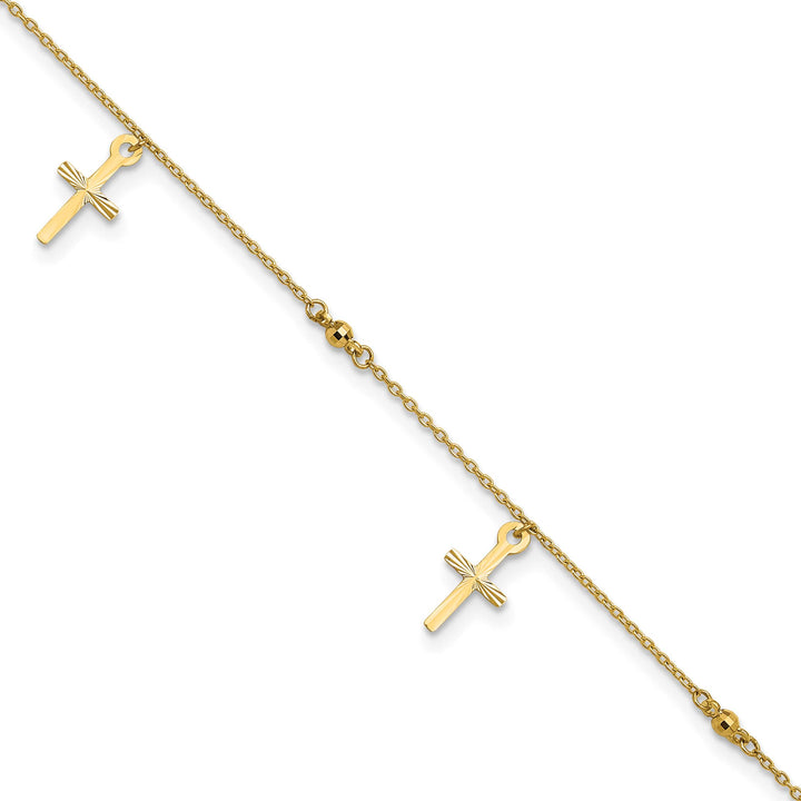 10K Yellow Gold 1 mm D.C. Cable Anklet