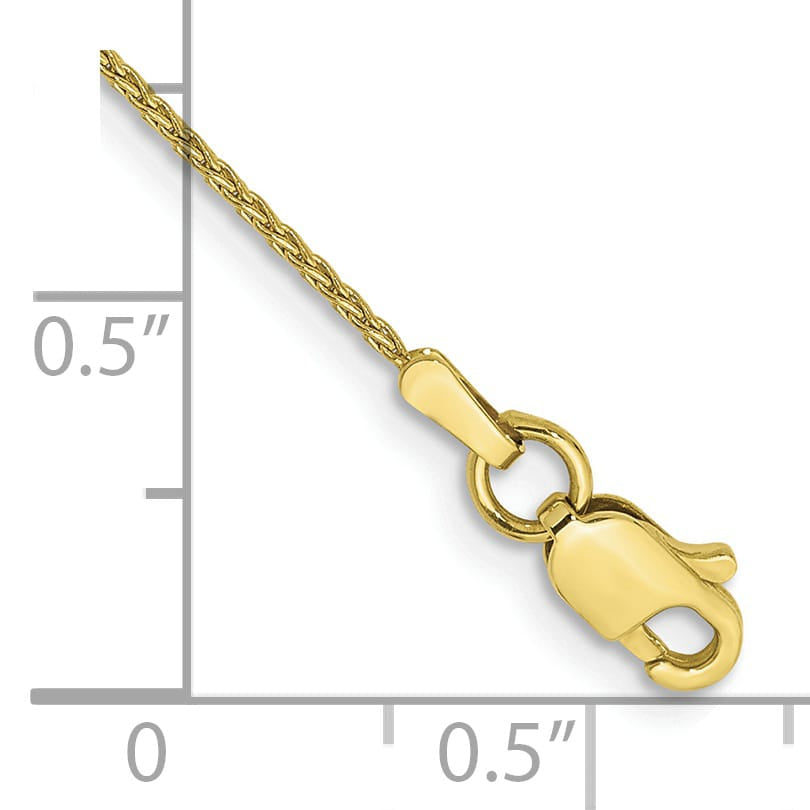 10K Yellow Gold 1 mm Spiga (Wheat) Anklet