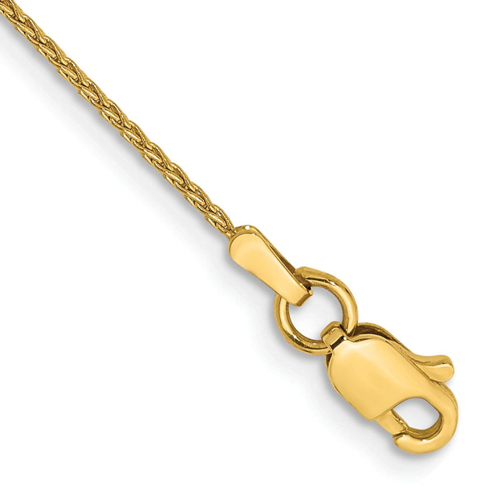 10K Yellow Gold 1 mm Spiga (Wheat) Anklet