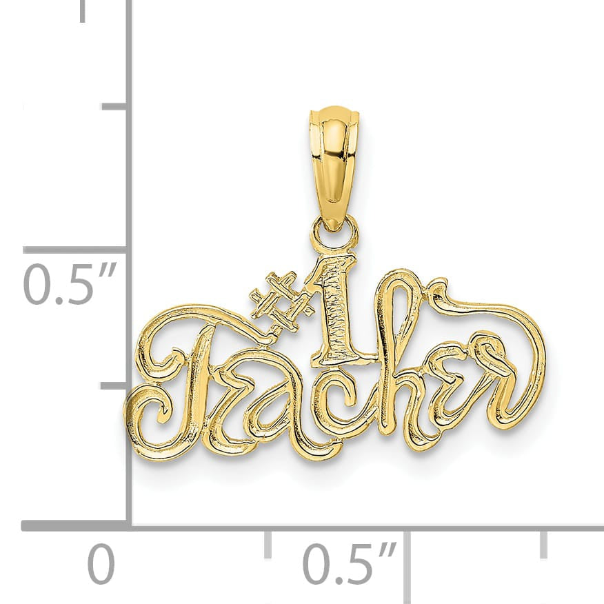 10K Yellow Gold #1 Teacher Charm