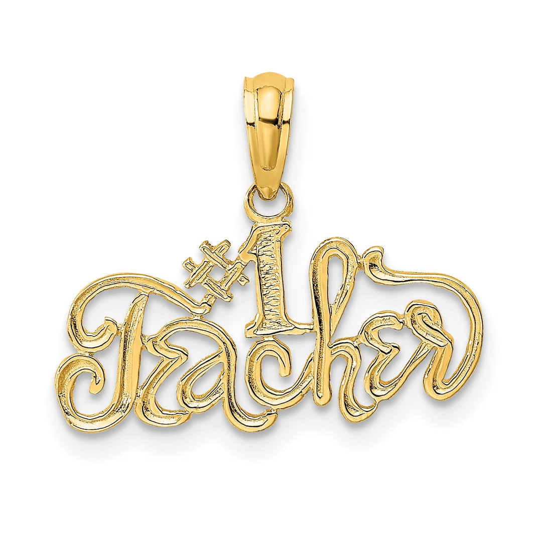 10K Yellow Gold #1 Teacher Charm