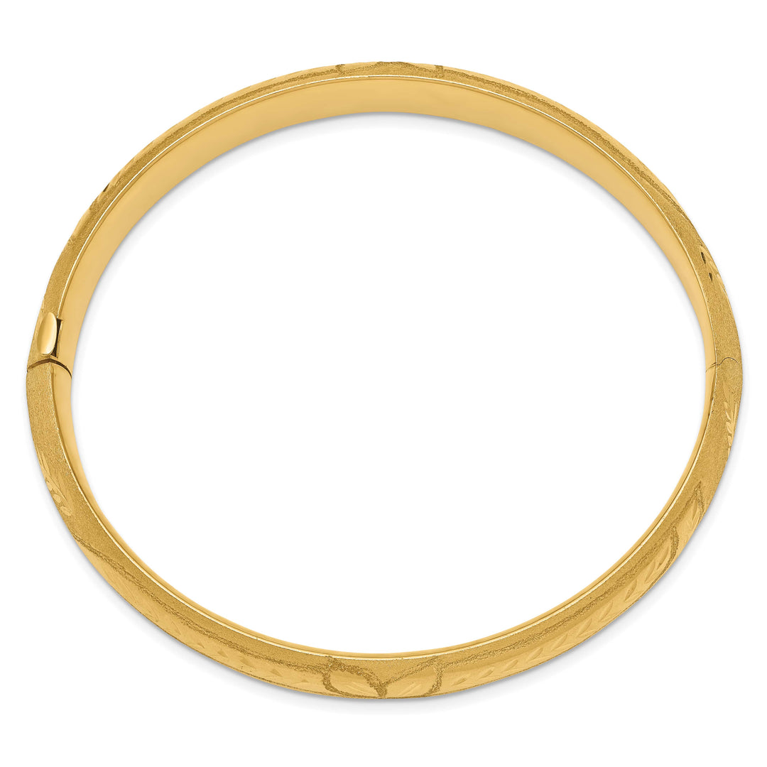10K Yellow Gold 10 mm D.C. Polished Hinged Bangle