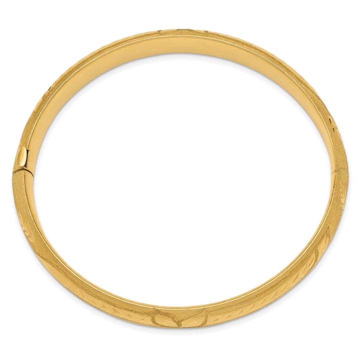 10K Yellow Gold 10 mm D.C. Polished Hinged Bangle