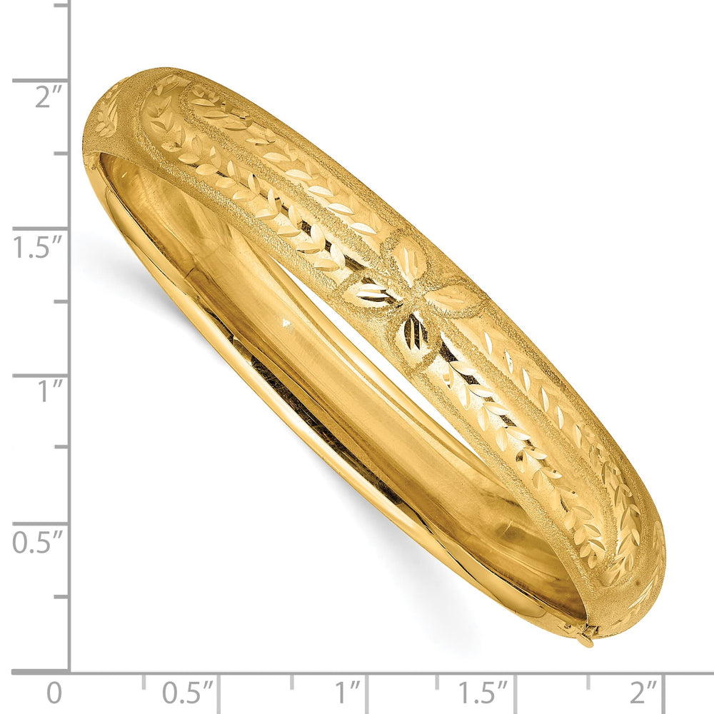 10K Yellow Gold 10 mm D.C. Polished Hinged Bangle