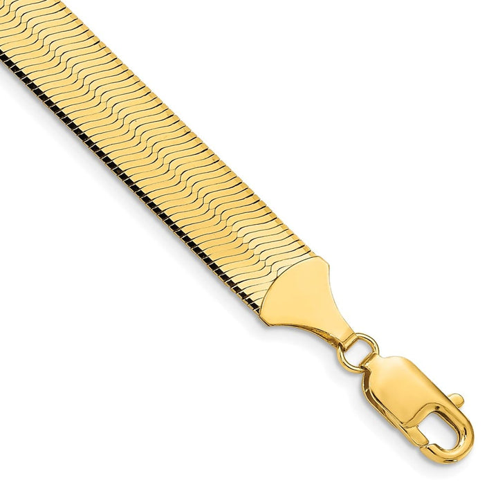 10K Yellow Gold 10mm Silky Herringbone Chain Size 7