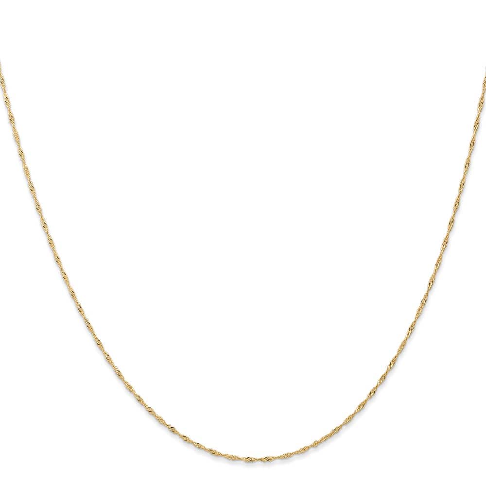 10K Yellow Gold 1mm Carded Singapore Chain