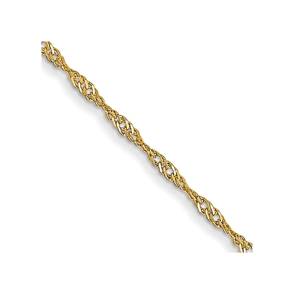 10K Yellow Gold 1mm Carded Singapore Chain