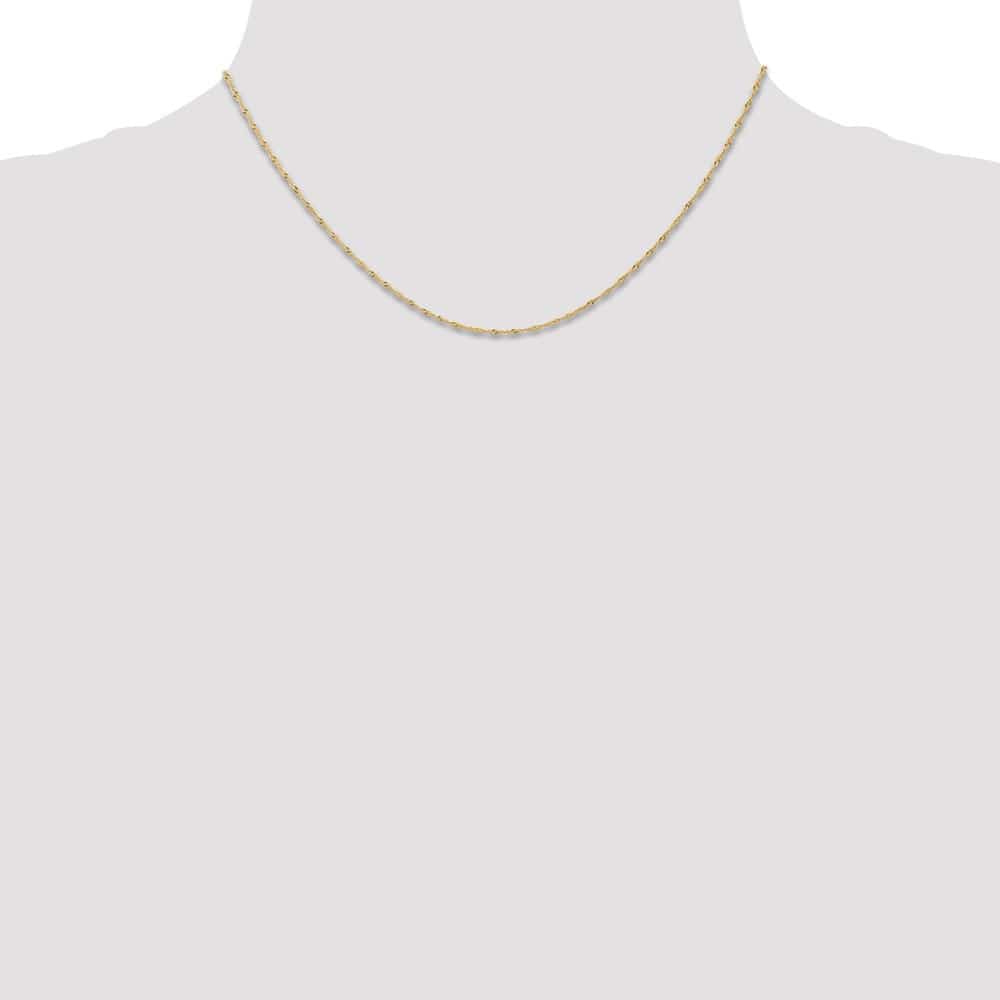 10K Yellow Gold 1mm Carded Singapore Chain Size 16