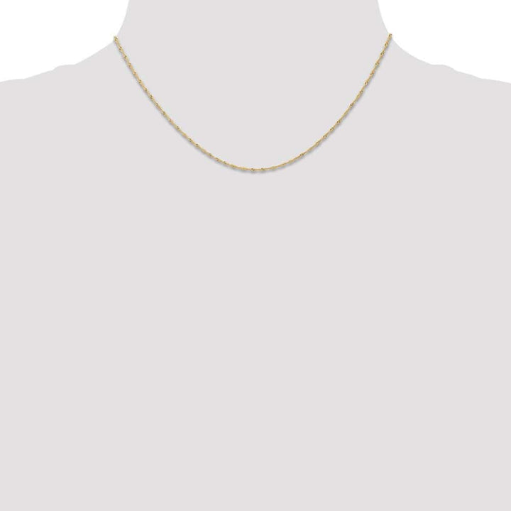 10K Yellow Gold 1mm Carded Singapore Chain Size 16